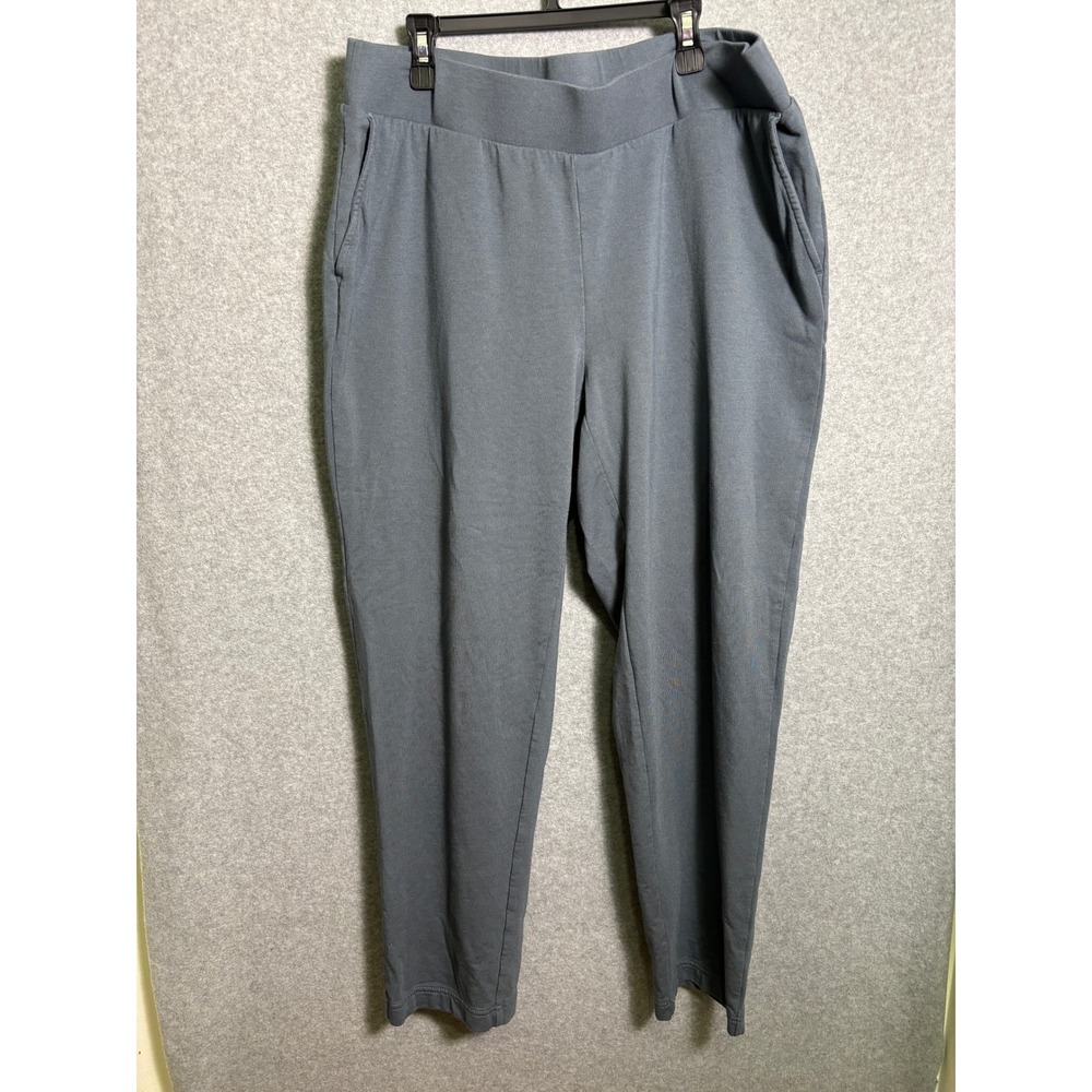 Pure Jill Slim Leg Pants Women's XL Petite Gray Pima Cotton Stretch Lounge